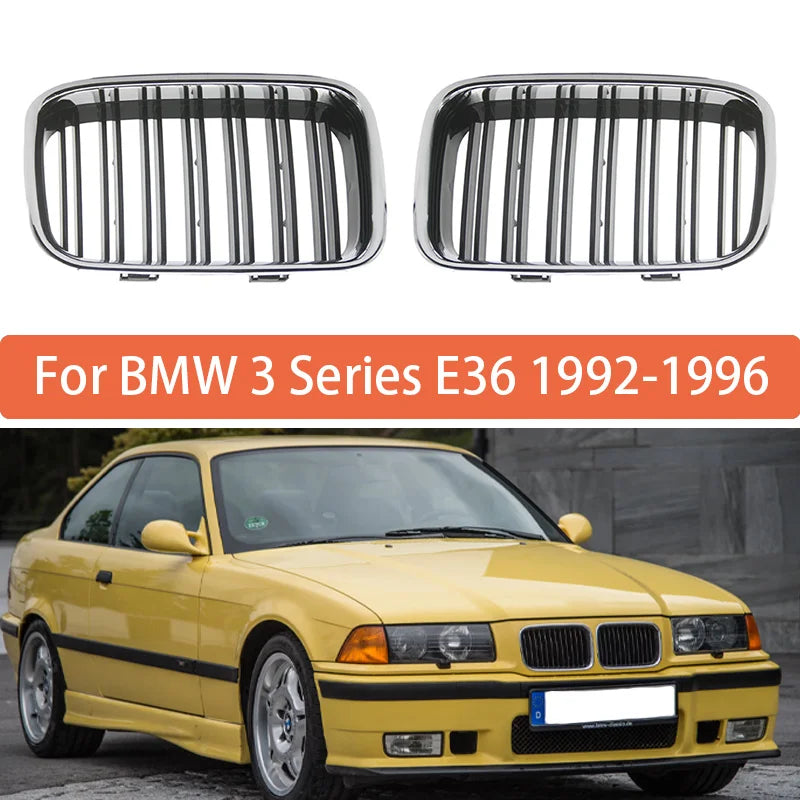 Передняя решетка капота ABS с двойными планками для BMW E36 3 серии