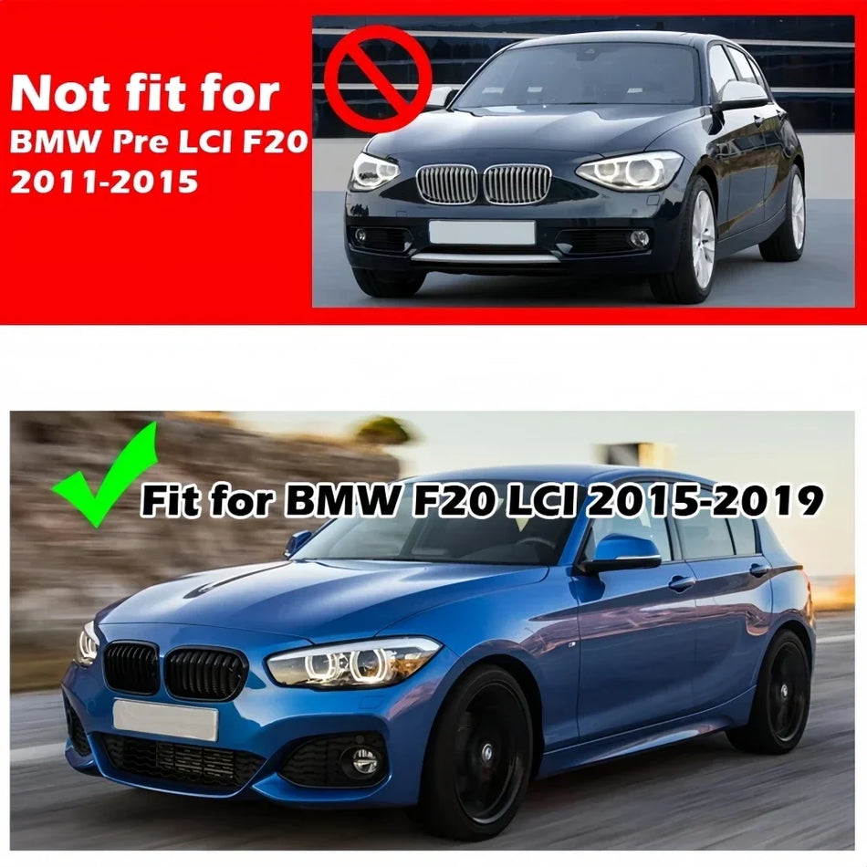 Grill nerki przedniego zderzaka do BMW F20 F21 po liftingu, błyszczący czarny ABS, styl wyścigowy, bezpośrednia wymiana
