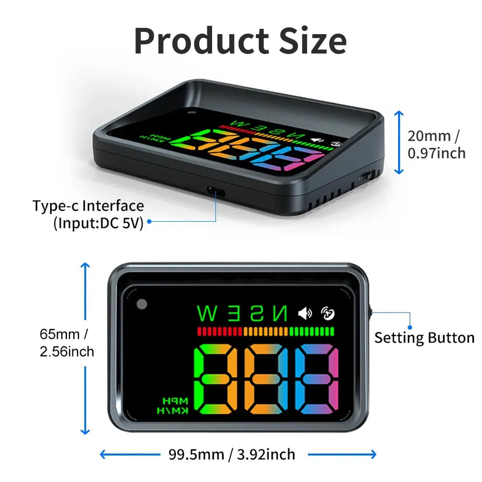 Car HUD Windshield Projector with GPS Speedometer, Compass and Alarm by InterCyprus Trading Ltd