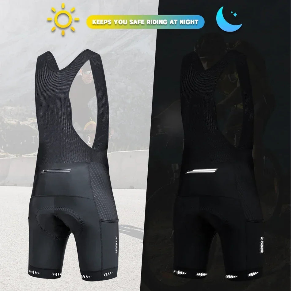 X-TIGER Men's Cycling Shorts With 3 Pockets, 5D Padded, Quick Dry Lycra