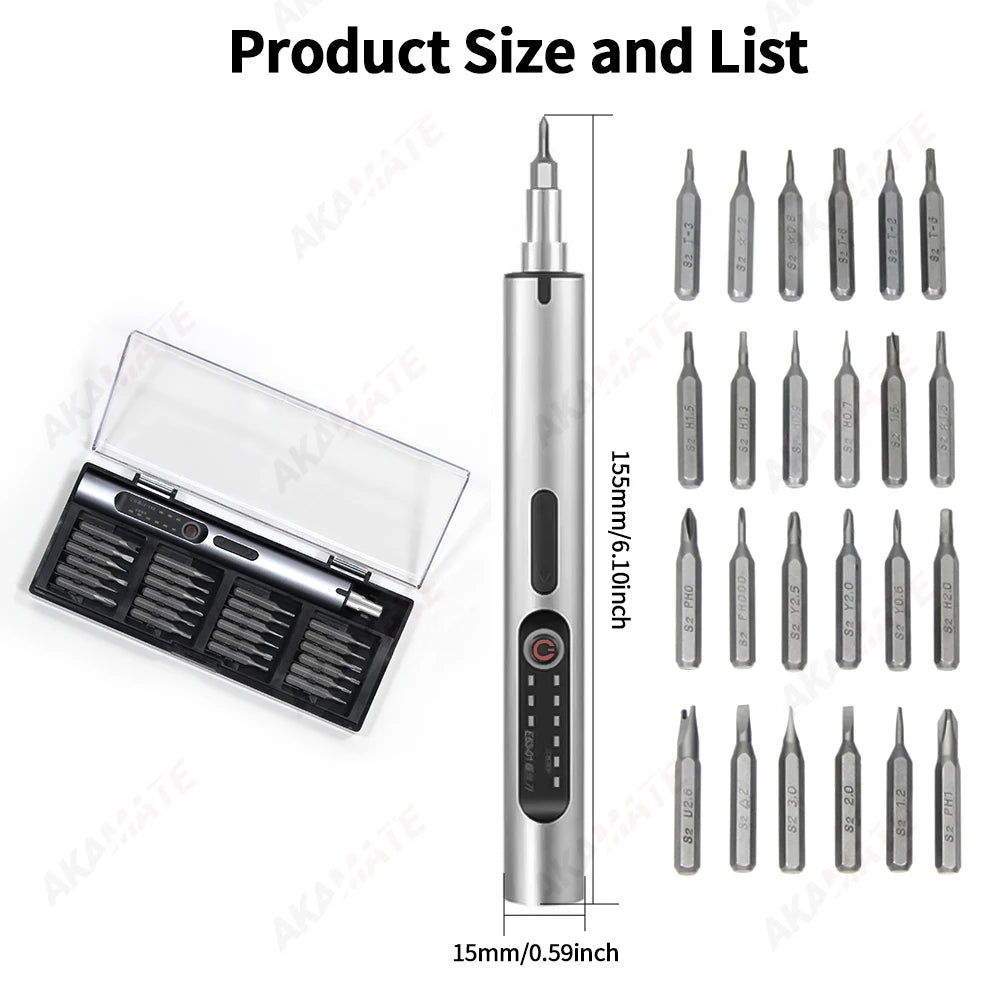 24 In 1 Precision Electric Screwdriver Set - LED Magnetic