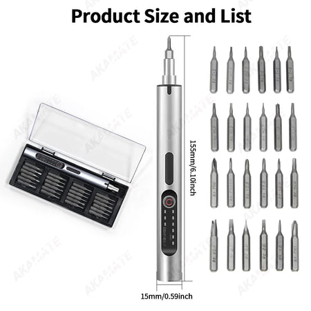 24 In 1 Precision Electric Screwdriver Set - LED Magnetic
