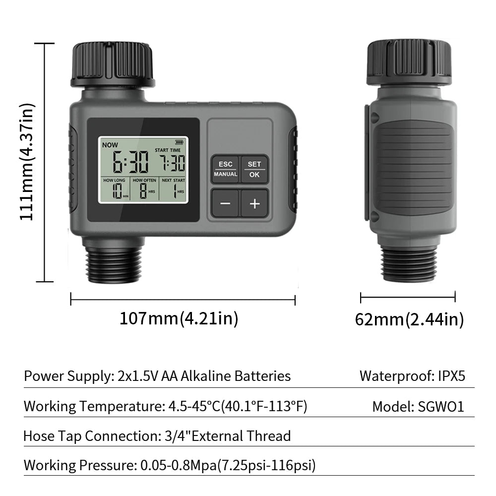 Programmable Garden Irrigation Watering System - TNCE Sprinkler Timer