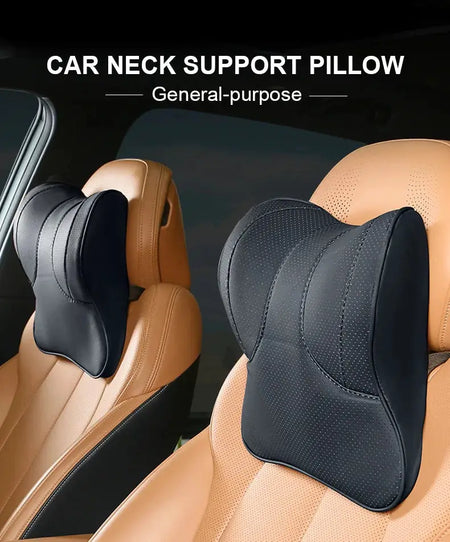 Vtear Universal Car Neck Support Pillow Memory Foam Headrest Cushion Slow Rebound PU Perforated Breathable Interior Accessories by InterCyprus Trading Ltd