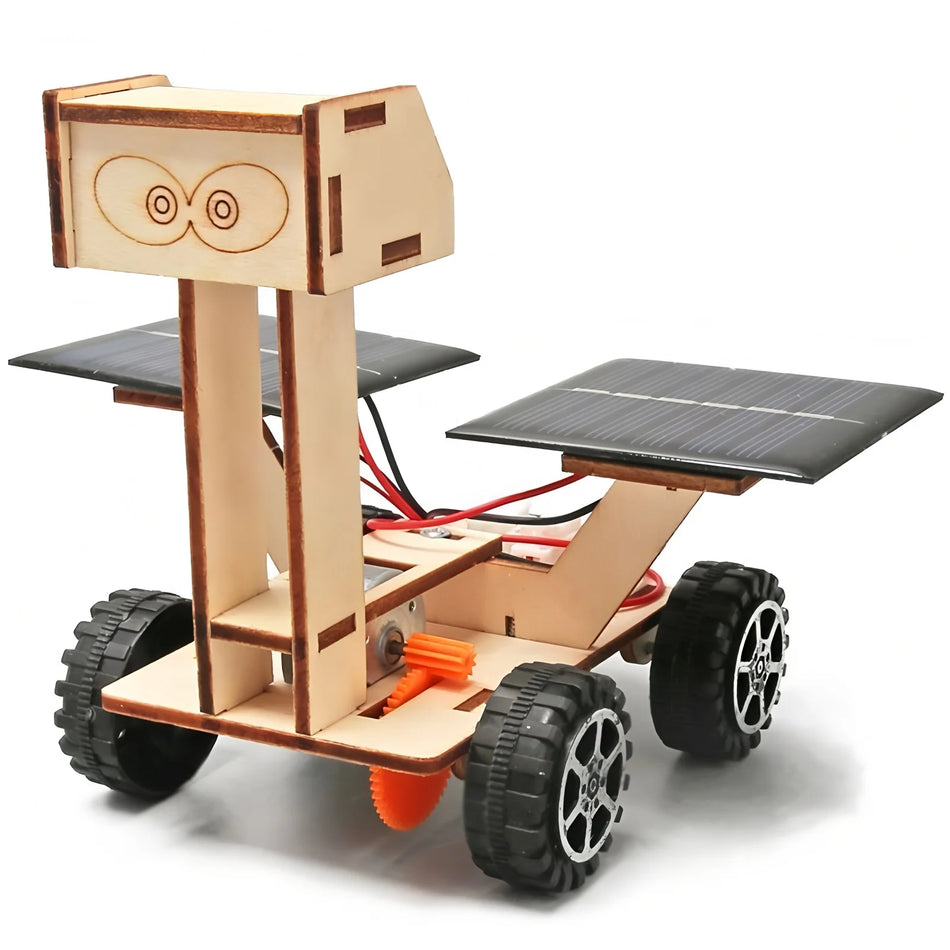 Solar Car Lunar Exploration DIY 3D Wooden Puzzle Kids Toy