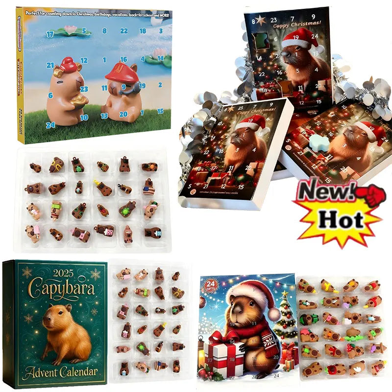 Drăguț Mini Calendar de Advent Capybara Ornament de Numărătoare Inversă 24 de Zile pentru Copii Model Cadou din PVC