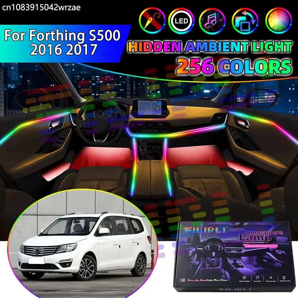 For Forthing S500 2016 2017 Dongfeng Fengxing MPV RGB Car Interior Ambient Lights Breathing Lighting Kit App Control LED strips by InterCyprus Trading Ltd