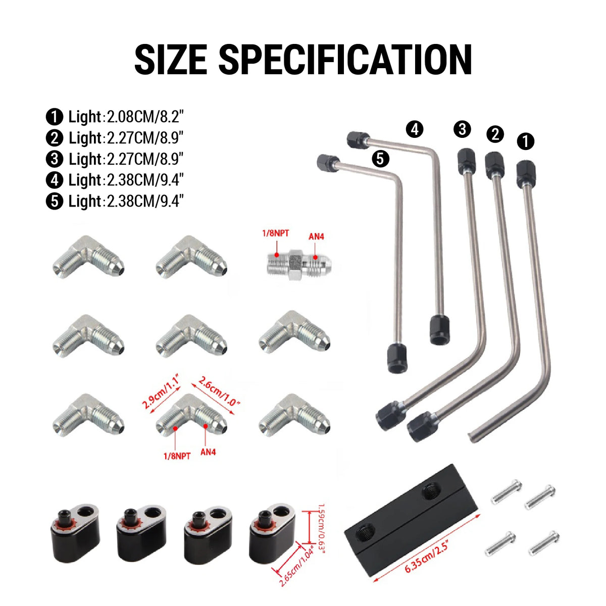 Stainless AN4 Coolant Crossover Vent Kit for LS1 LS2 LS3 LS7 LSX Engines by InterCyprus Trading Ltd