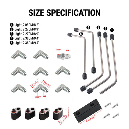 Stainless AN4 Coolant Crossover Vent Kit for LS1 LS2 LS3 LS7 LSX Engines by InterCyprus Trading Ltd