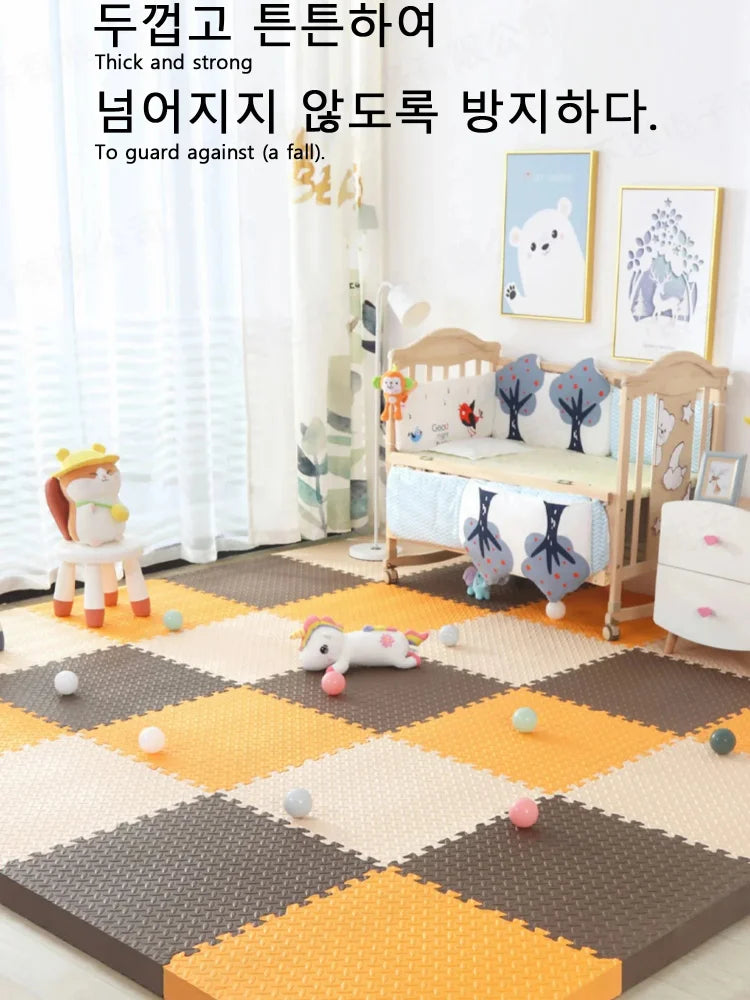 Verdickte 2,5 cm Schaumstoff-Spielmatte für Babys, weiches Puzzle-Aktivitätsgymnastik