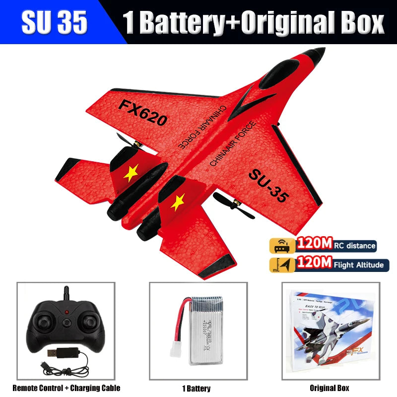 SU35 RC Plane F22 K500 MAX &ndash; Easy 2.4G Control Foam Glider RX620 Red