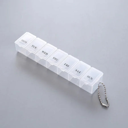 7-Day Pill Organizer with 14 Compartments for Medications, Supplements, and Vitamins - Noocuxuekon White Indivisible