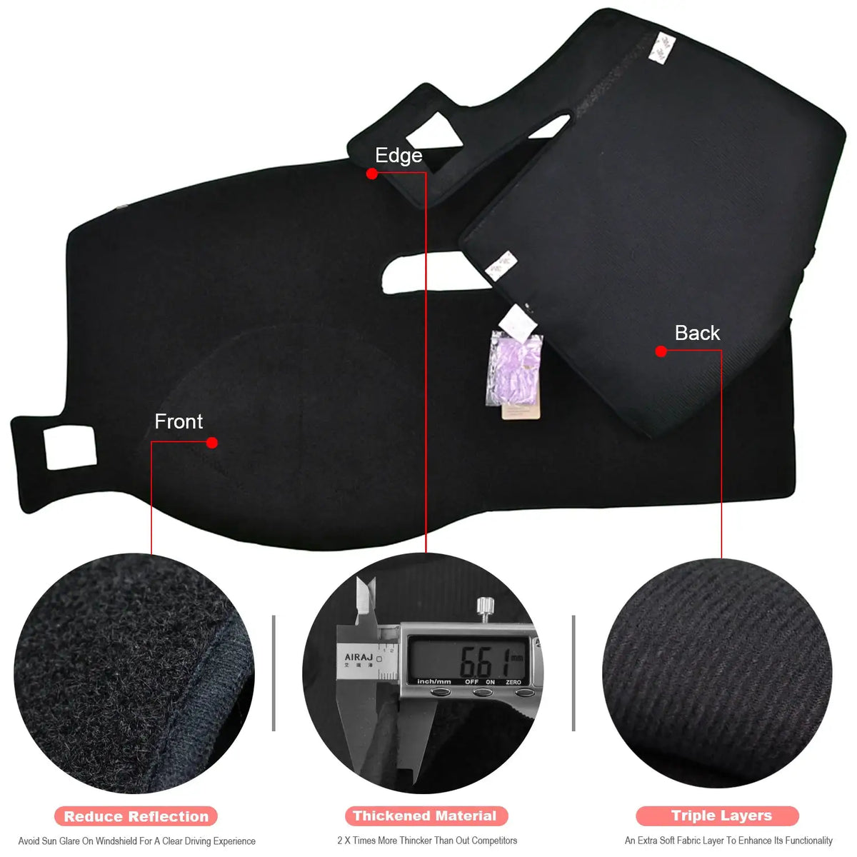 Dashmat Dash Mat For GMC Yukon Sierra Chevrolet Suburban Tahoe Avalanche Silverado 2007-2013 Dashboard Cover Dash Board Cover by InterCyprus Trading Ltd
