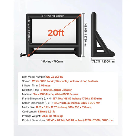 Inflatable Projector Screen 14 To 20 Ft Outdoor 20FT / france