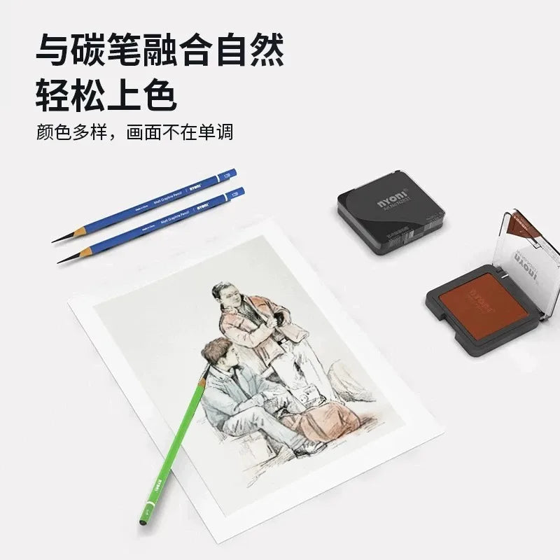 6Pcs Soft Pastel Kit With Rubbing Tools - Rich Pigment