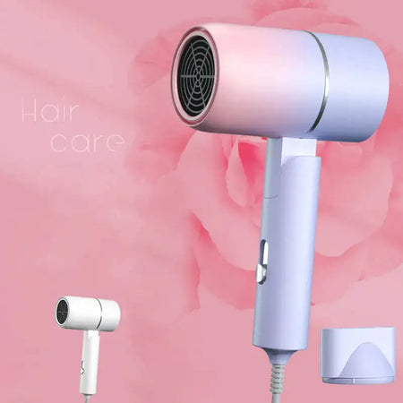 Folding Hair Dryer With Carrying Bag Anion Hot Air Travel