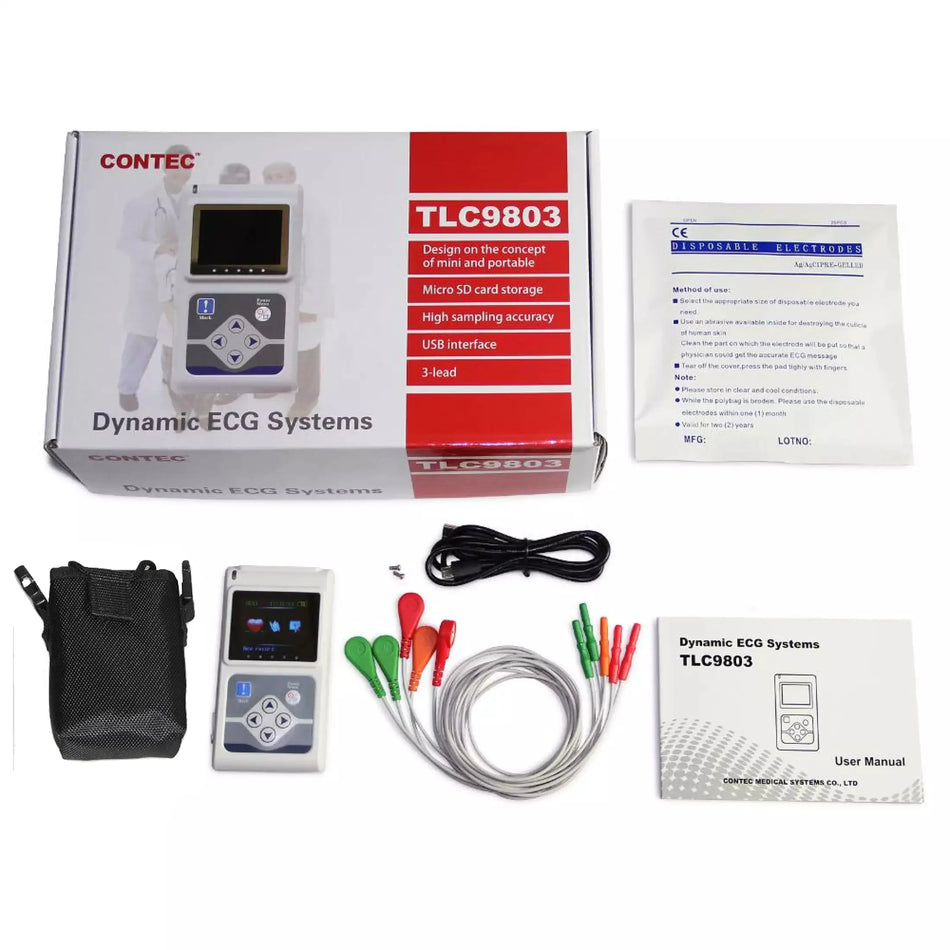 Contec TLC9803 Monitor Holter ECG cu 3 Canale Înregistrator 24 Ore