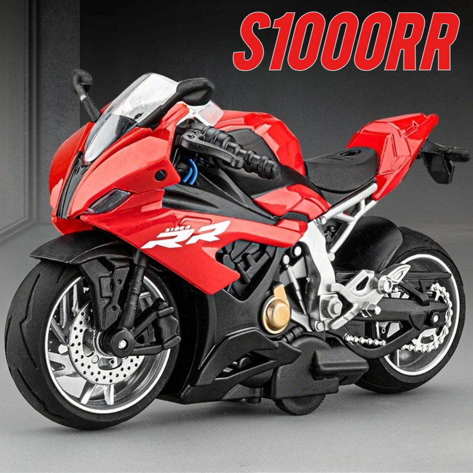 1:14 Scale Diecast Motorcycle Model Toy With Sound And Ignition Start