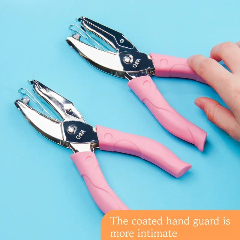 Pink Metal Single Hole Puncher 6mm for Scrapbooking and Crafts