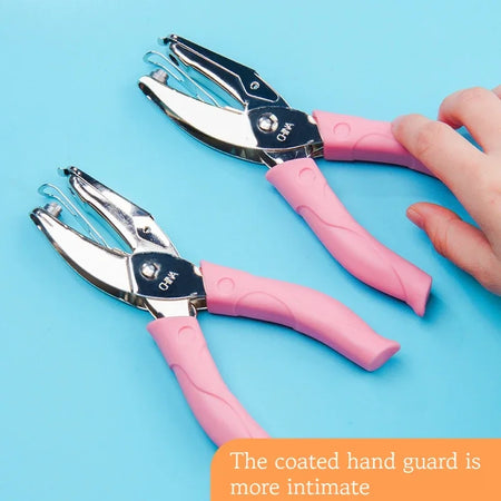 Pink Metal Single Hole Puncher 6mm for Scrapbooking and Crafts