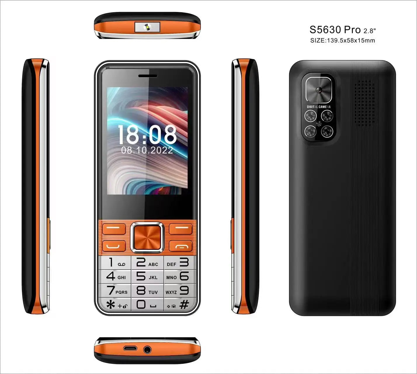 MAFAM Senior Mobile 4Sim 2.8 Inch &ndash; Large Buttons Battery Orange / Standard1