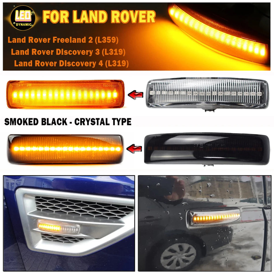 LED dynamická boční svítilna, 2 kusy, pro Land Rover Freelander 2