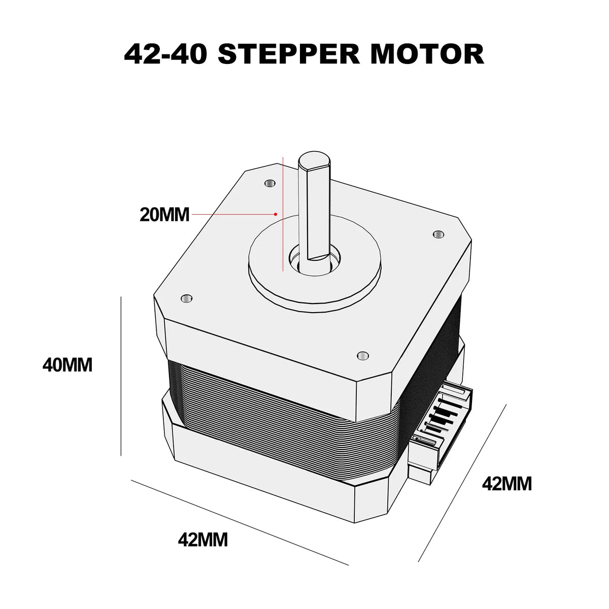 Creality FDM 3D Printer Stepper Motor 42-40 and 42-34 &ndash; Precision Performance for Smooth Movements Stepper Motor 42-40 / 1pcs