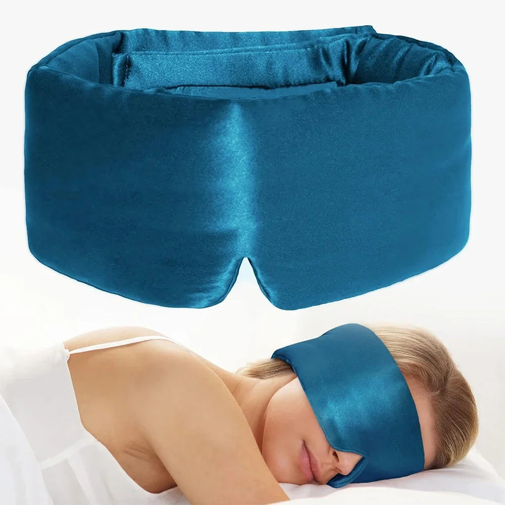 100 Percent Mulberry Silk Sleep Mask &ndash; Adjustable Band Blue