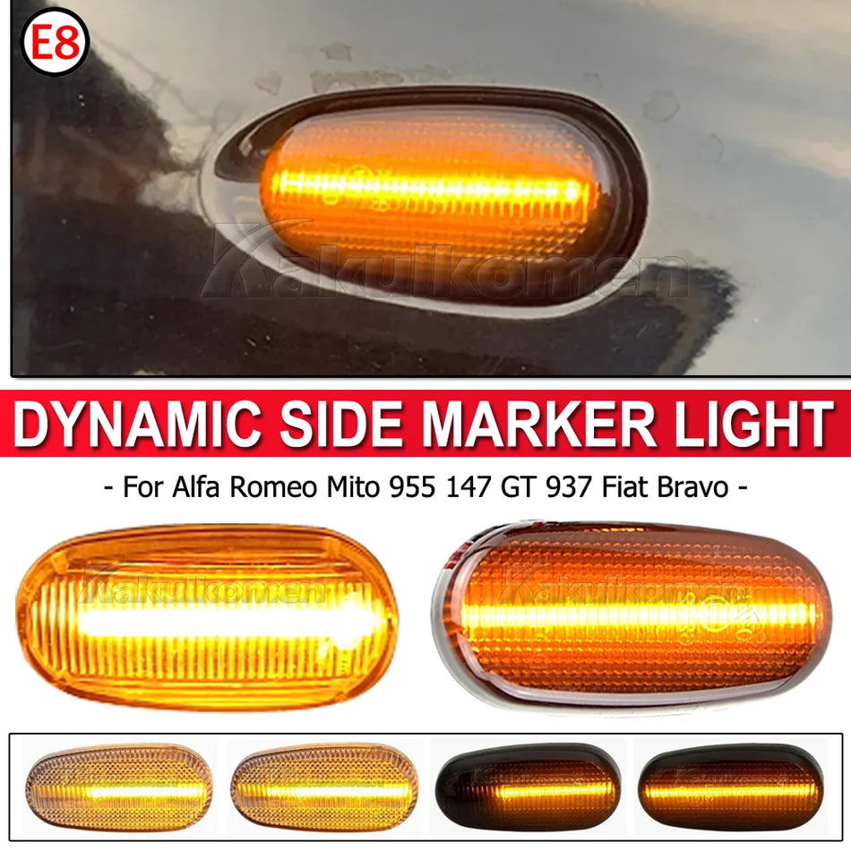 Luzes de Marcador Lateral LED Dinâmicas para Alfa Romeo Mito 955, 147, GT 937