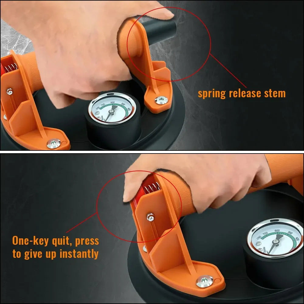 Vacuum Suction Cup 8 Inch 250kg &ndash; Real-Time Pressure Gauge