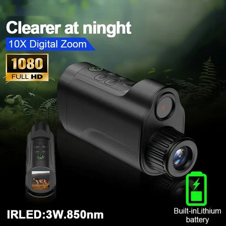 Night Vision Monocular 10x Zoom &ndash; Full Dark Viewing 5W IR