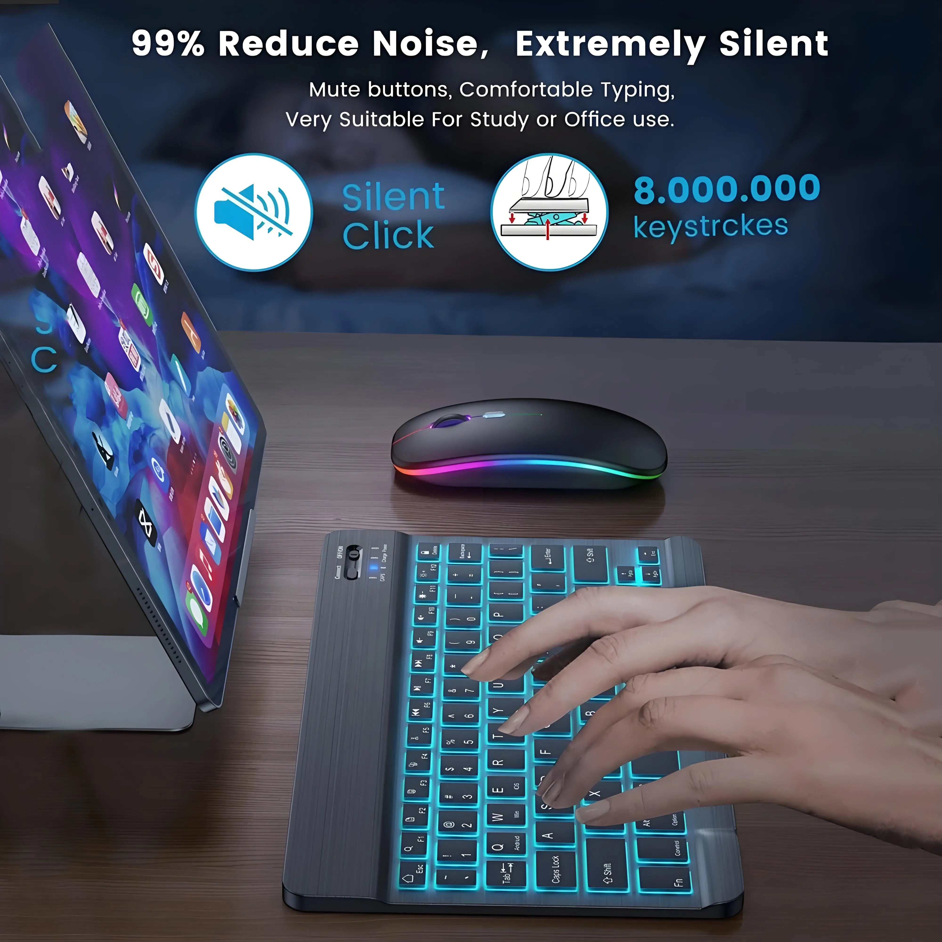 RGB Bluetooth Wireless Keyboard Mini Backlit &ndash; Rechargeable