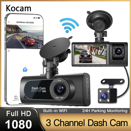 3 Channel WiFi Car DVR HD 1080P &ndash; Triple Lens Full Coverage Recording