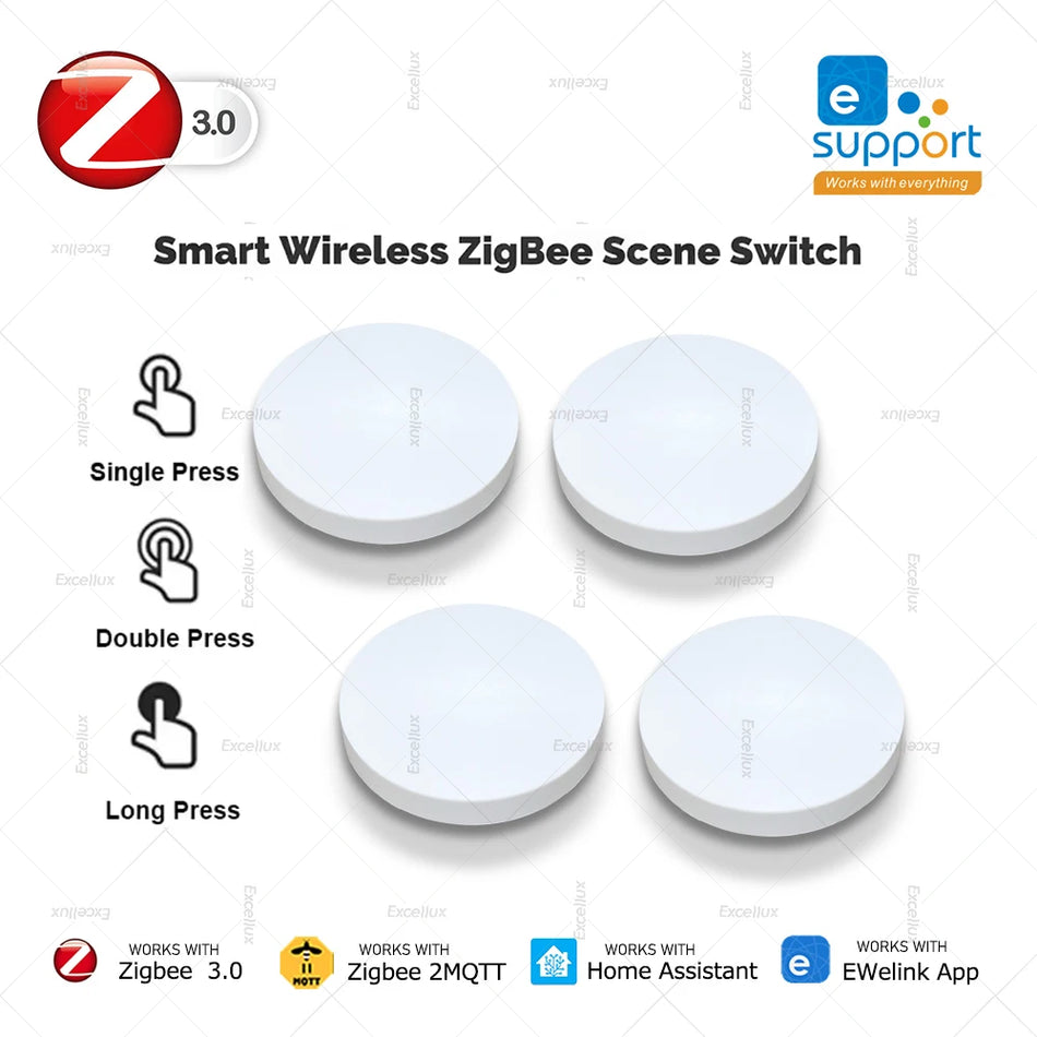 Zigbee chytrý bezdrátový tlačítkový spínač pro Home Assistant, propojení scén, 2MQTT