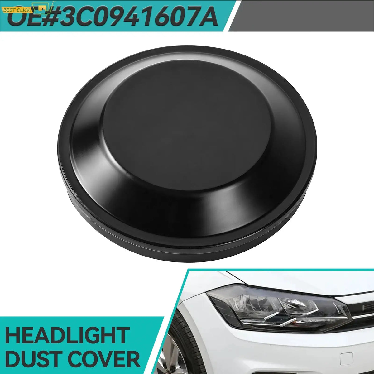 Headlight Low Beam Dust Cover Cap 3C0941607A For VW Golf R GTI Polo Jetta Passat Eos Tiguan Touareg Rear Access Lid by InterCyprus Trading Ltd