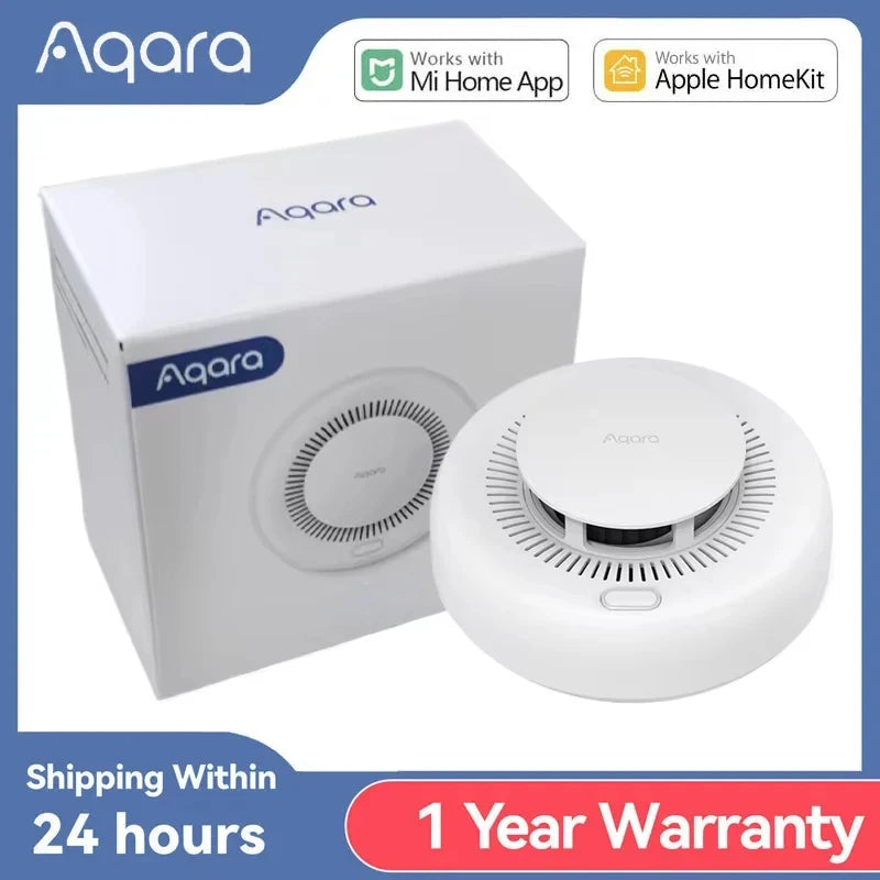 Inteligentny czujnik dymu Aqara Zigbee, inteligentny alarm pożarowy dla HomeKit i Mi Home
