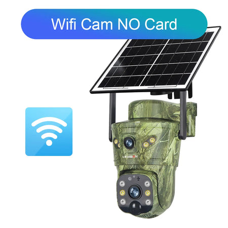 LS VISION 8MP Dual Screen Solar Camera Outdoor 4G/WiFi PTZ PIR Detection 2-Way Talk Waterproof Surveillance Cameras V380 Pro App WiFi Cam No Card / CHINA