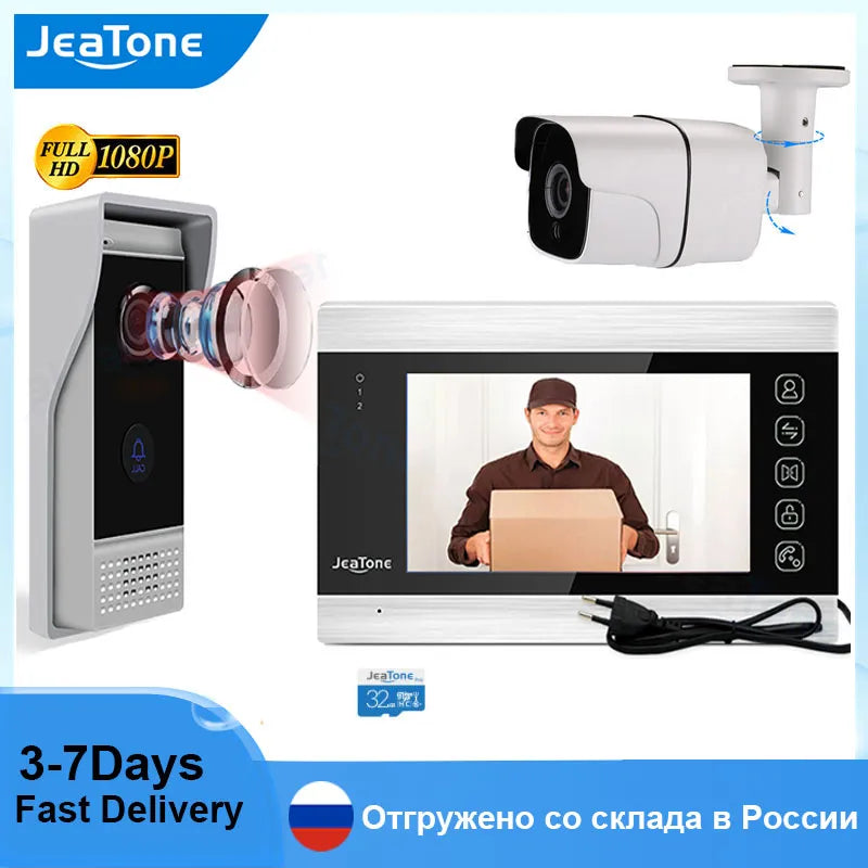 Jeatone 1080P 2.4G Wifi Video Intercom For Home FHD Outdoor Waterproof Doorbell 110° IP Camera With 32G Video Card Smart Tuya