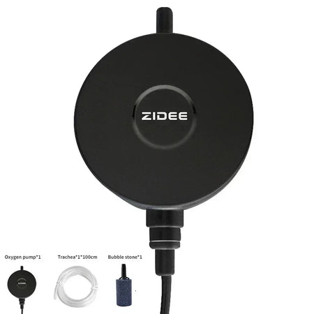 220-240V Mini Aquarium Oxygen Pump &ndash; Ultra Quiet Low Noise Round black / EU Adapter Plug