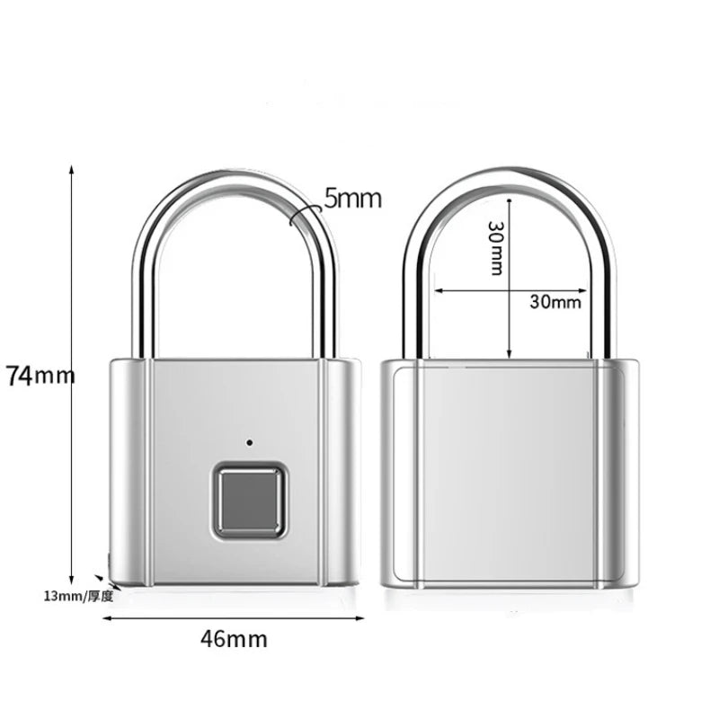 Smart Biometric Fingerprint Padlock - Waterproof &amp; Keyless Security Lock