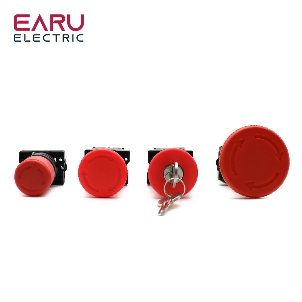 22mm Emergency Stop Red Mushroom Push Button Switch &ndash; Self-Locking Safety Mechanism