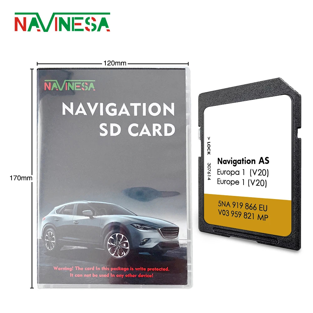 AS V22 32GB SD Card for VW Car Caddy SA &ndash; Europe Maps 2025 for VW AS