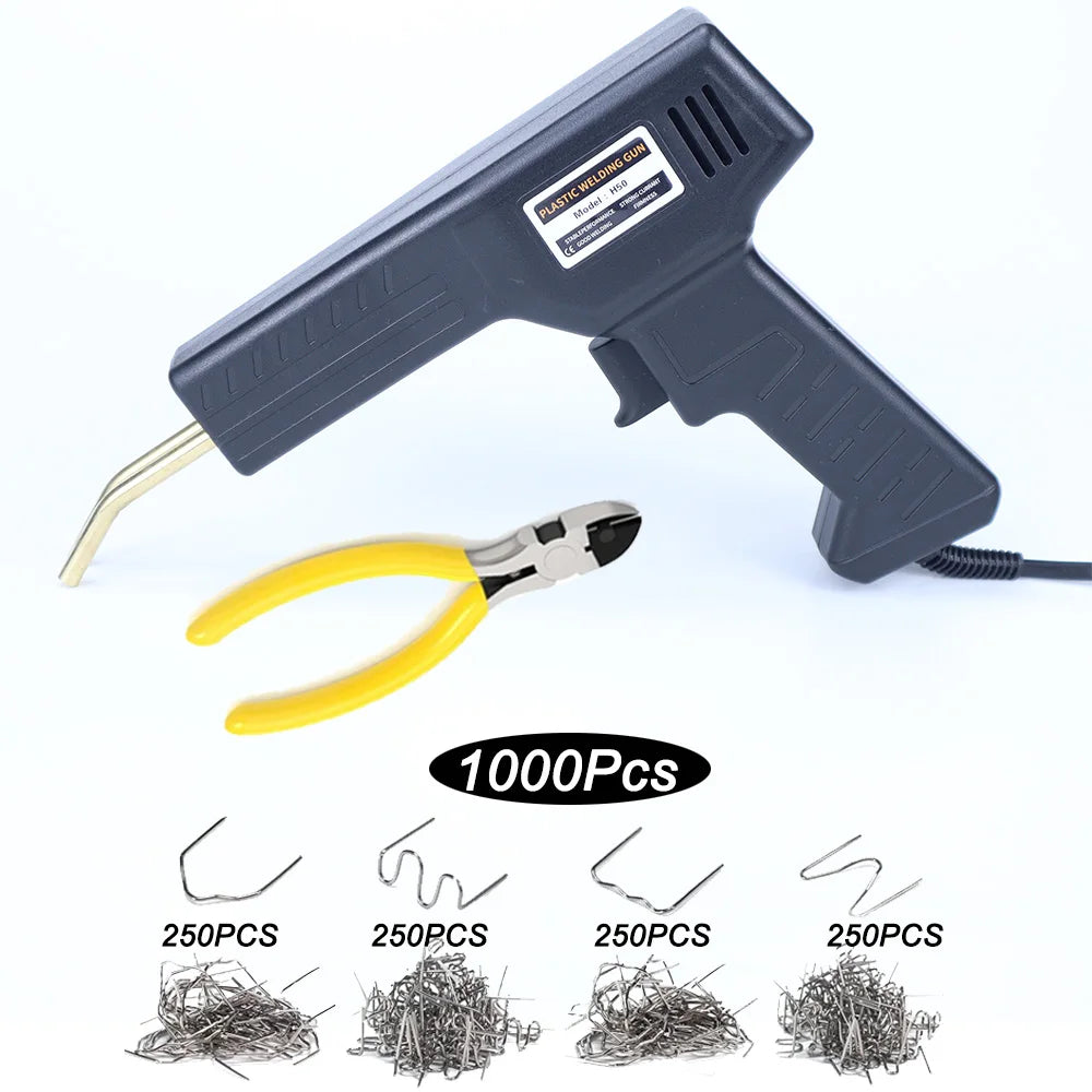 50W Plastic Welder Hot Stapler Kit for Easy Home DIY Car Bumper Repair 1000Pcs EU Plug