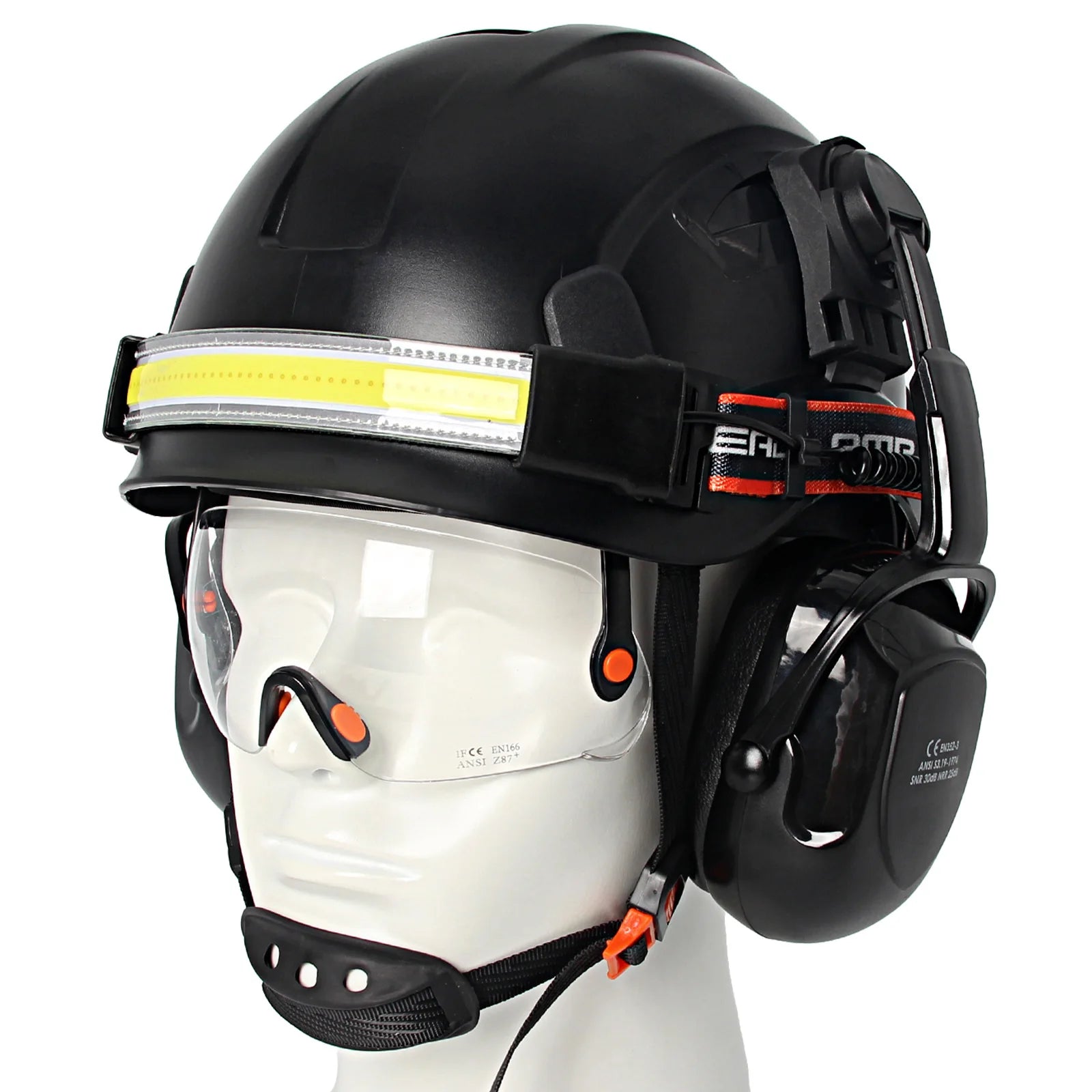 CE Construction Safety Helmet With Goggles &ndash; LED Headlamp
