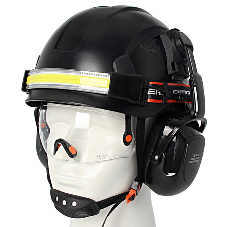 CE Construction Safety Helmet With Goggles &ndash; LED Headlamp
