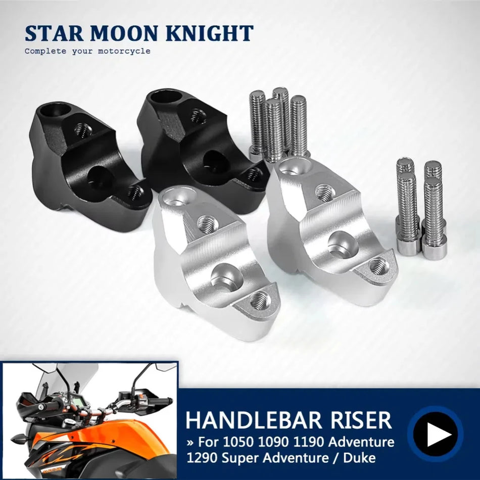 Elevador de Guiador KTM com Extensão de Abraçadeira para Barra Drag para 1050 1090 1190 Adv e 1290 Super Duke GT, Alumínio