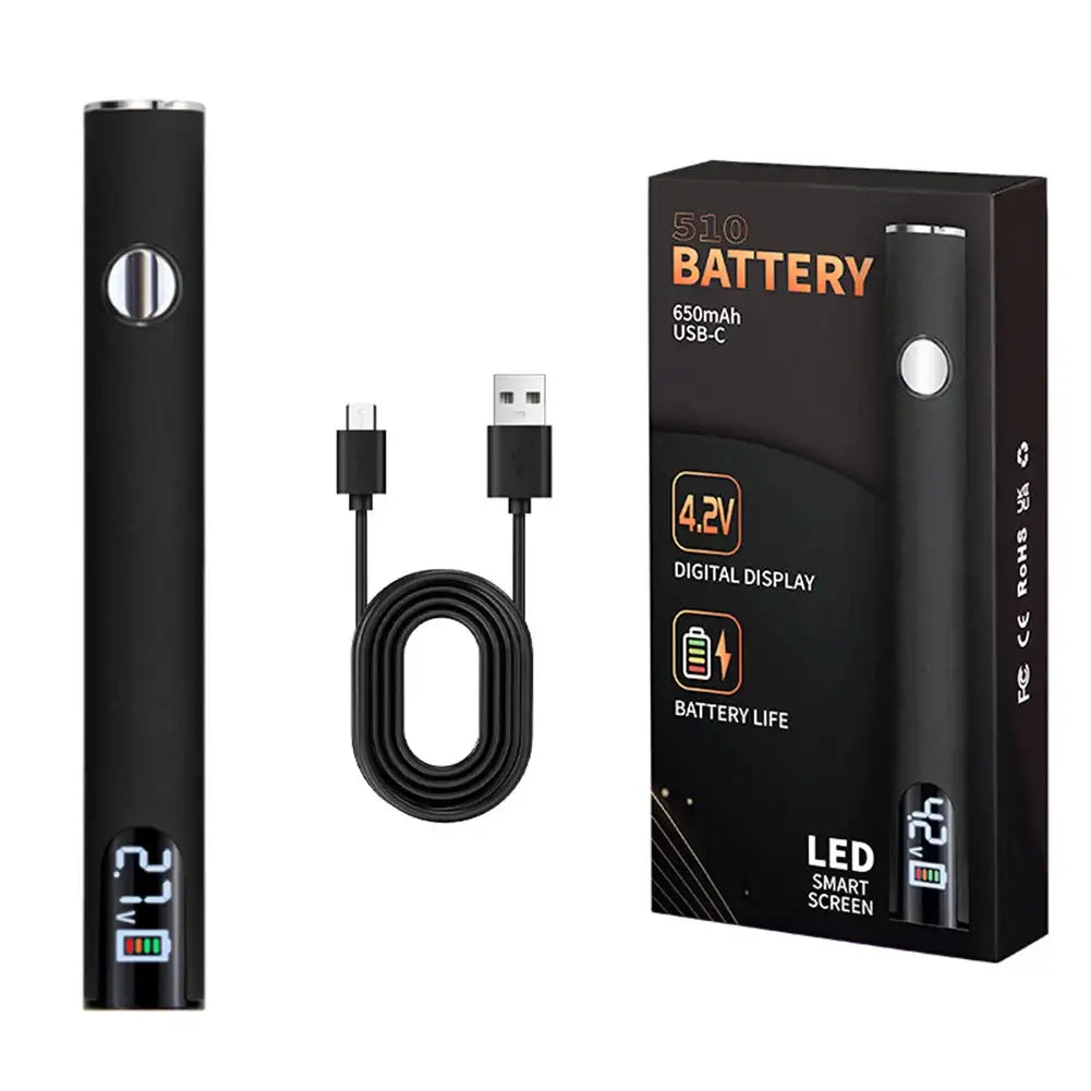 650mAh 510 Thread Pen Soldering Kit Adjustable Voltage Black
