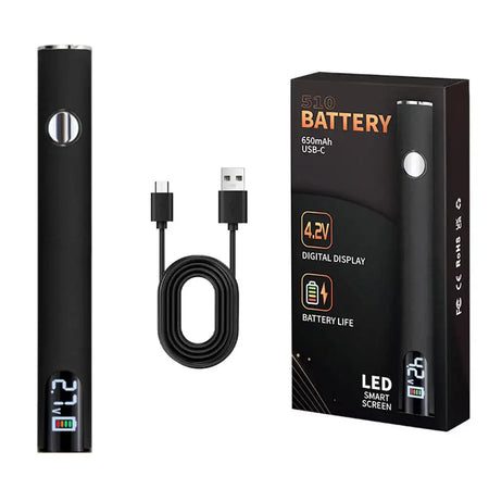 650mAh 510 Thread Pen Soldering Kit Adjustable Voltage Black