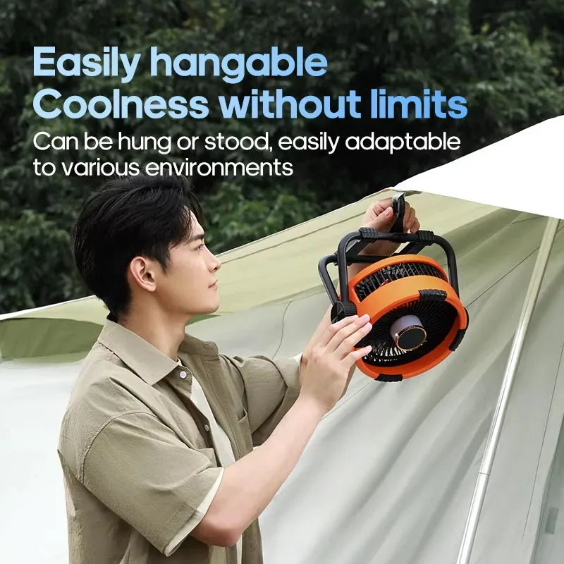 Rechargeable Camping Fan 20000mAh - LED Lights Remote