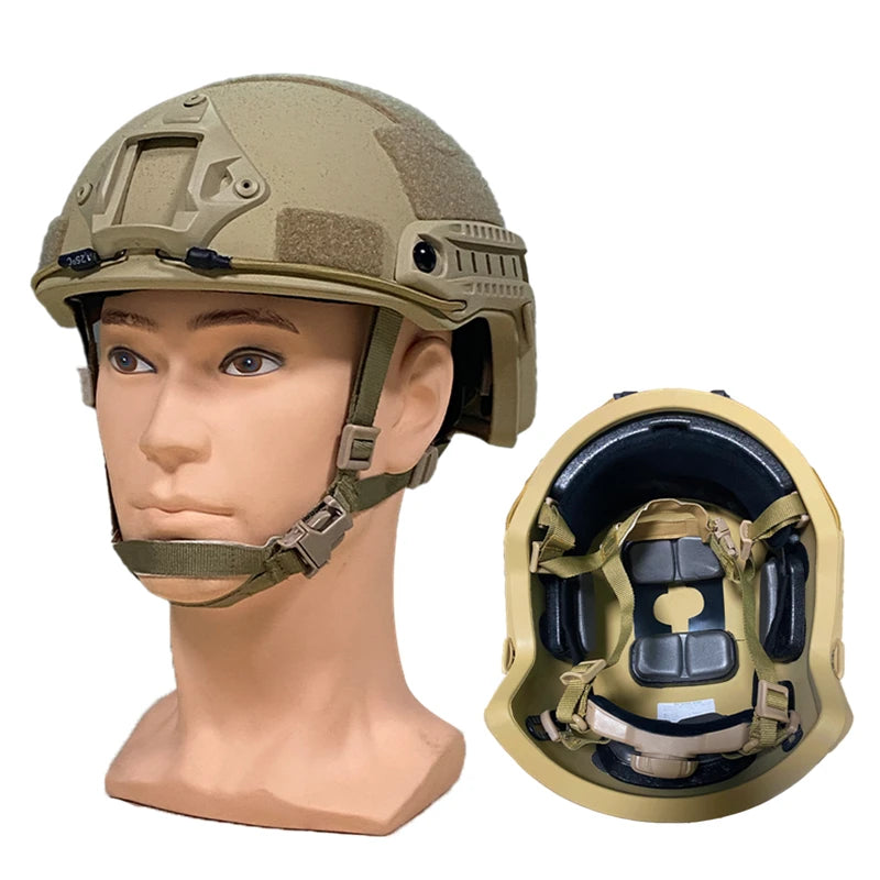 AnruiGe Tactical Bulletproof Helmet IIIA MICH &ndash; Lightweight fast Sand color